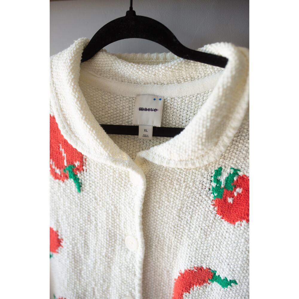 Anthropologie Maeve Short-Sleeve Collared Cardigan Sweater XL - Picture 4 of 5